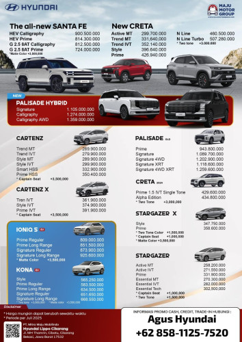 Promo Pricelist Harga Hyundai cinere Terbaru 2025